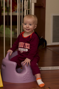 Adria romping in her VT romper