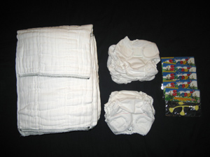 Diapers, covers, and 'pins'