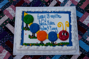 Birthday cake for Adria, Claire, Helen, and Penny