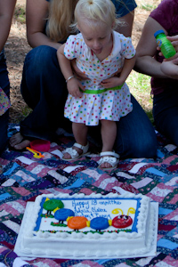 Adria straining at the leash for that 'cupcake'
