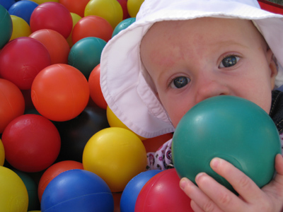 The money shot of Adria in the ball pit