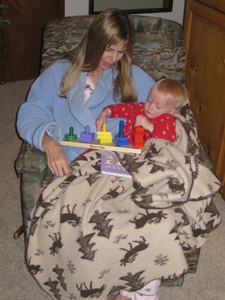 Adria and Janet cozy in the recliner Adria and Janet cozy in the recliner