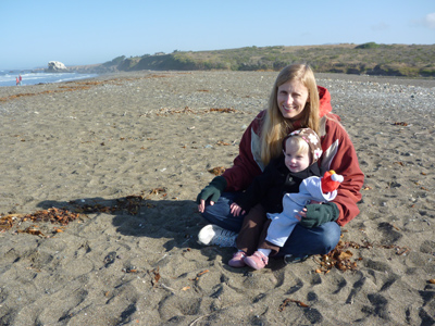 Amanda and Adria at the San Simeon Beach