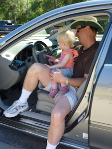 Adria talked GranD into playing with the controls in the Acura