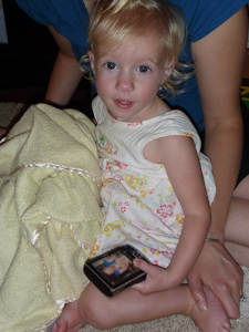 Adria with a photo of herself on her camera Adria with a photo of herself on her camera