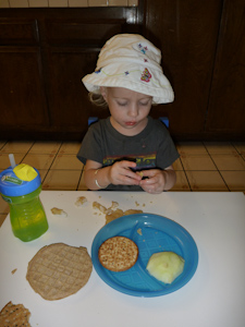 Adria eating in her hat Adria eating in her hat