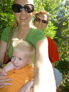 The whole family riding the Descanso train The whole family riding the Descanso train