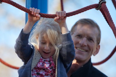 Adria and Ivan at the top of the rope structure