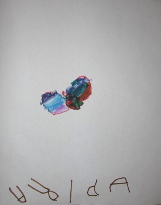Upright butterfly and one A