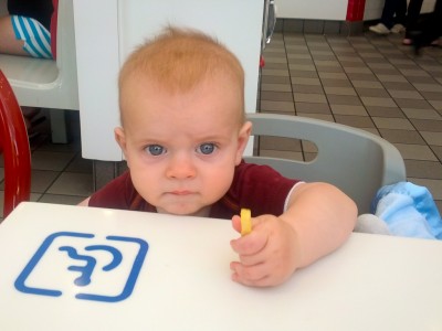Holding a prized french fry at In'N'Out