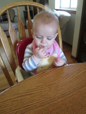 Getting a bit of that pita to his mouth